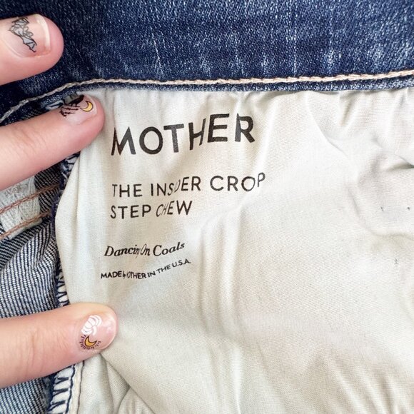 Mother The Insider Crop Step Chew Jeans | Size 29 | Dancin’ on Coals Wash - Picture 11 of 16